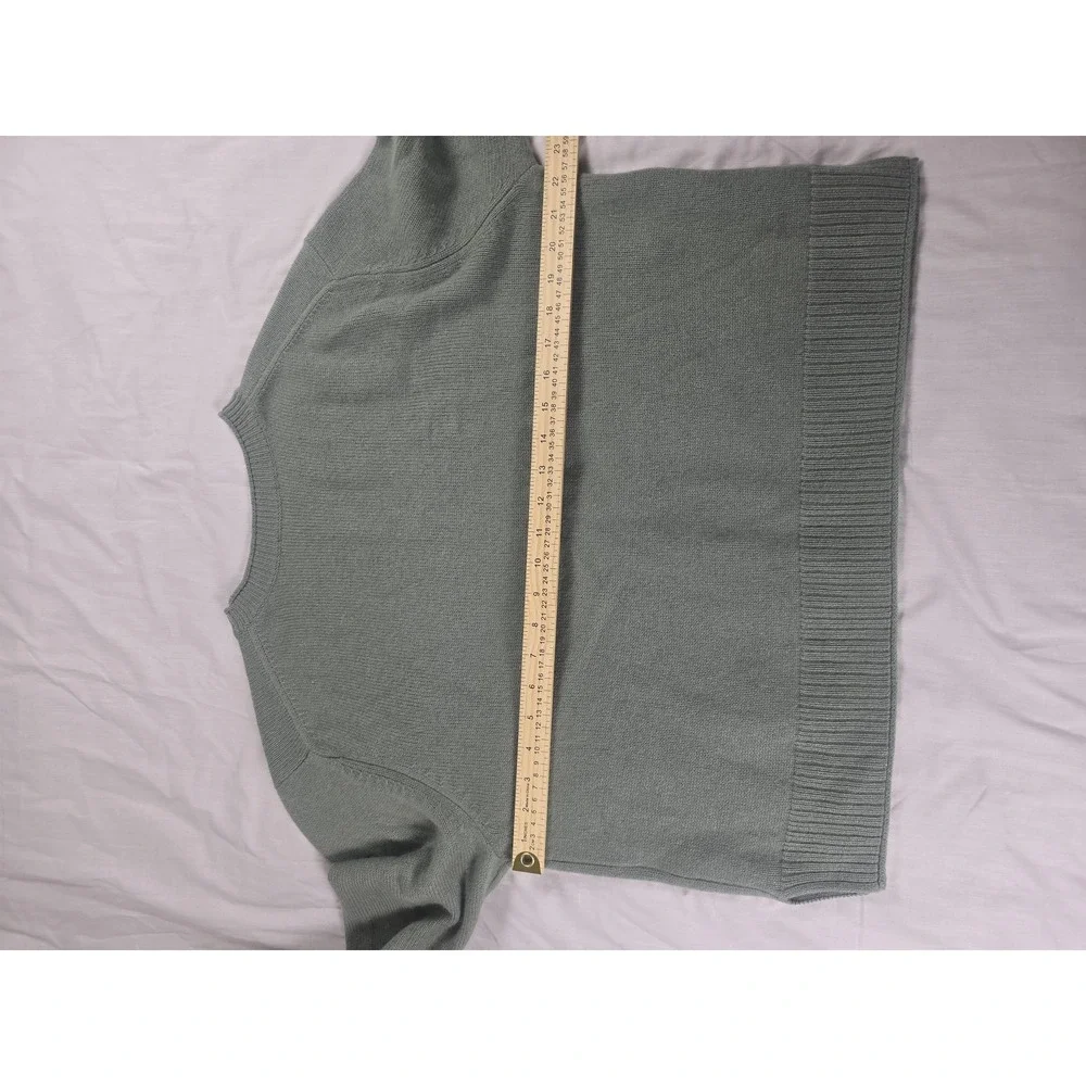 Quince Sweater Mens Medium Green 100% Mongolian Cashmere Crewneck Knit Pullover